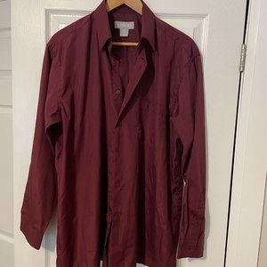 MEN - BENCHI -  button down shirt - burgundy color - size large